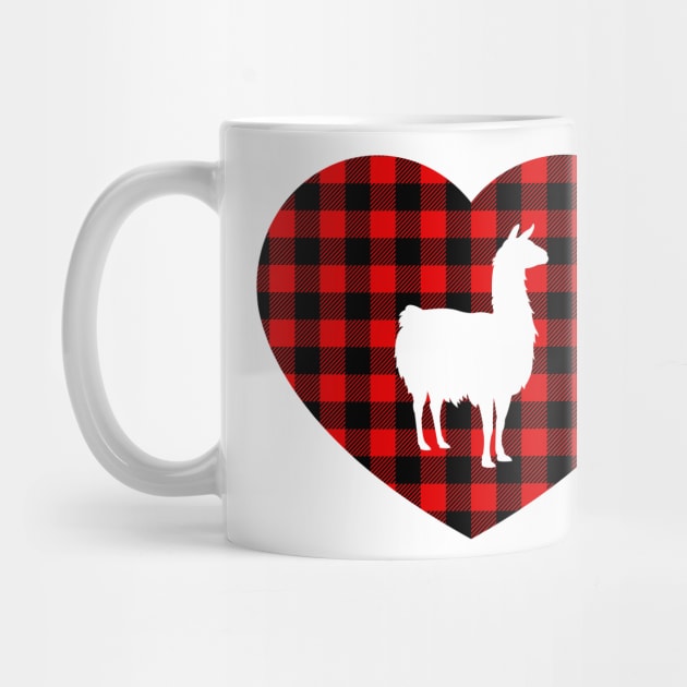 Llama Heart Buffalo Plaid by Ombre Dreams